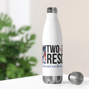 Two By Two Logo Insulated Water Bottle, Animal Rescue, Animal Lovers Gift