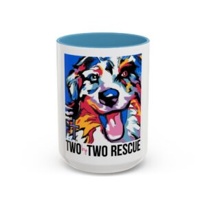 Colorful Dog Rescue Coffee Mug - Two by Two Rescue, Dog/Cat Lover Gift, Animal Rescue Theme