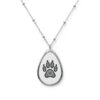 Paw Print Oval Necklace - Elegant Animal Lover Jewelry, Dog/Cat Lover Gift Ideas - Image 2