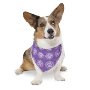 Purple Paw Print Pet Bandana Collar – Stylish Accessory for Dogs, Dog/Cat Lover Gifts
