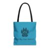 Paw Print Tote-Teal, Animal Lover Gift, Dog Lover, Cat Lover - Image 4