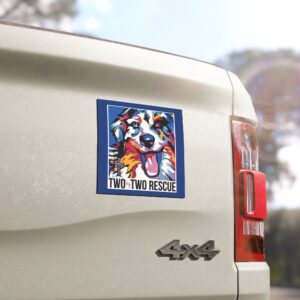 Colorful Dog Rescue Car Magnet, Pet Lover Gift, Animal Rescue Support, Car Decor, Christian Pet Magnet