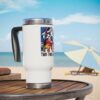 Two By Two Logo Travel Mug - 14oz Stainless Steel with Handle, Animal Lovers Gift, Animal Rescue - Image 5