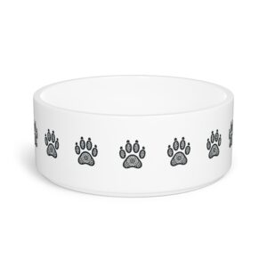 Paw Print Pet Bowl - Stylish Dog Dish, Cat Water Bowl, Personalized Pet Feeder, Perfect for Pet Lovers, Gifts for Pets