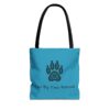 Paw Print Tote-Teal, Animal Lover Gift, Dog Lover, Cat Lover - Image 2